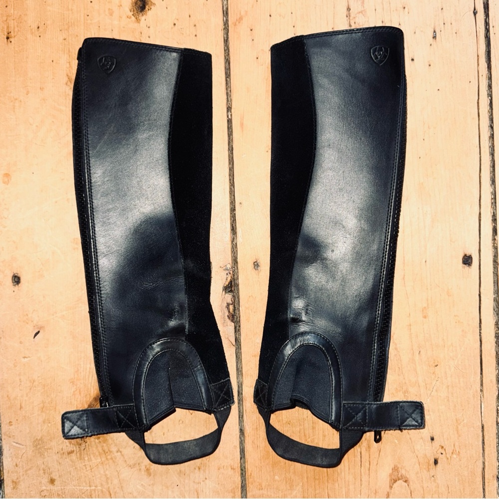 Ariat Kids Black Leather Half Chaps